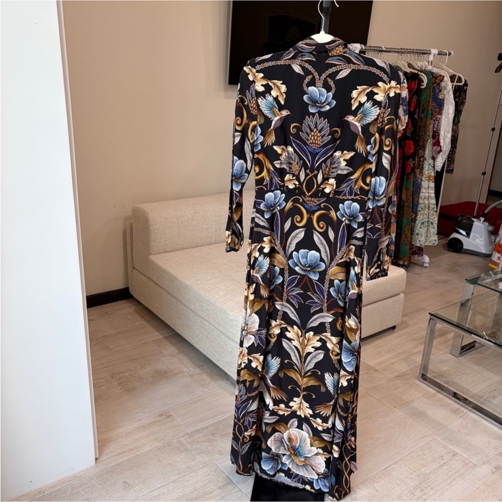 Farm Rio: Black Snake Garden Lenzing Viscose Maxi Dress long sleeve - Picture 9 of 13